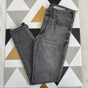 Anthro Pilcro High Rise Denim Legging Skinny Jean Grey 28